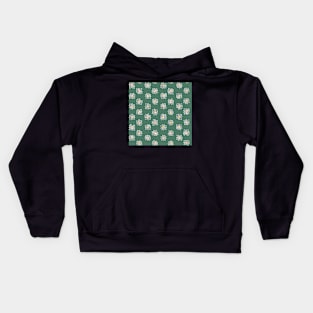 Sage green and white paper daisies Kids Hoodie